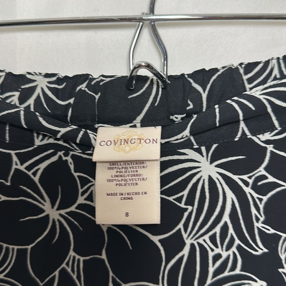 Covington Floral Skirt Size 8 Black & Cream - Picture 3 of 4